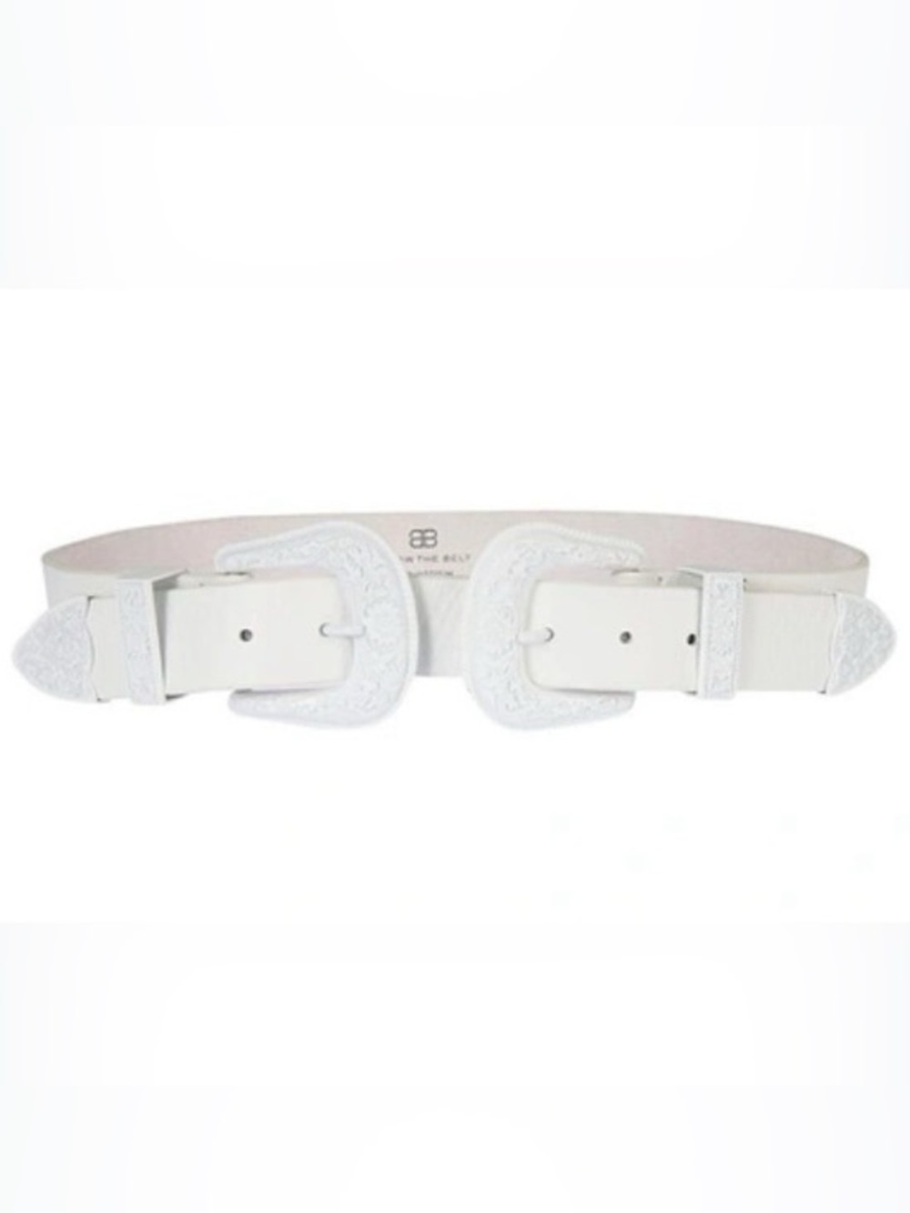 B-Low the Belt Baby Bri Bri Double Buckle Western Belt Total White Leather Small